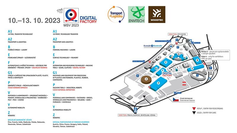 MSV v Brně – plánek brněnského výstaviště