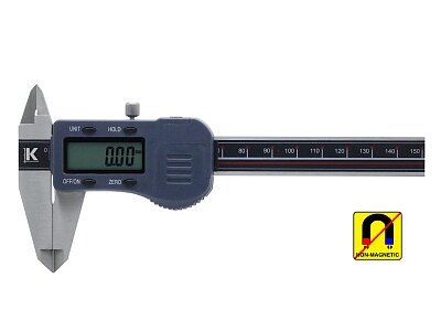 Posuvné meradlo digitálne 150mm, NEMAGNETICKÉ, s okrúhlým hľbkomerom, DIN 862