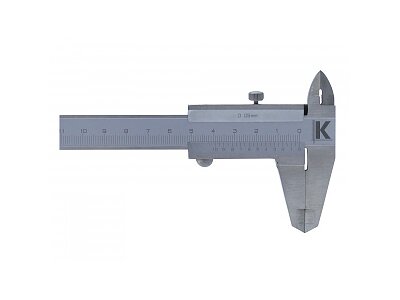 Posuvné meradlo 150/0,05mm s hĺbkomerom a vnútorným meraním, aretácia skrutkou, PRE ĽAVÁKOV, DIN 862