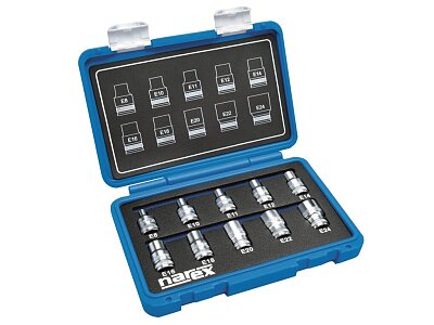 Sada hlavic 1/2" 10dílná TORX E 8-24 NAREX 443000963